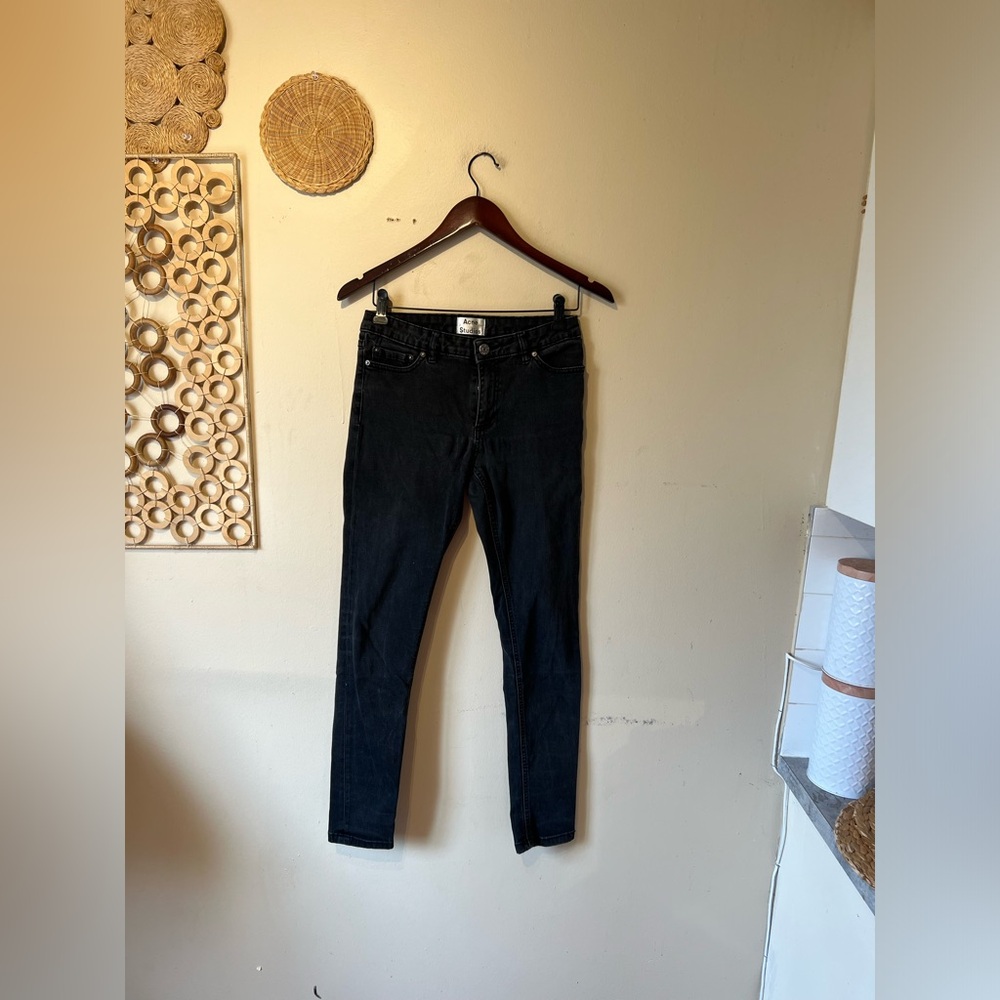 Acne studios size 28 skinny black high-rise denim…